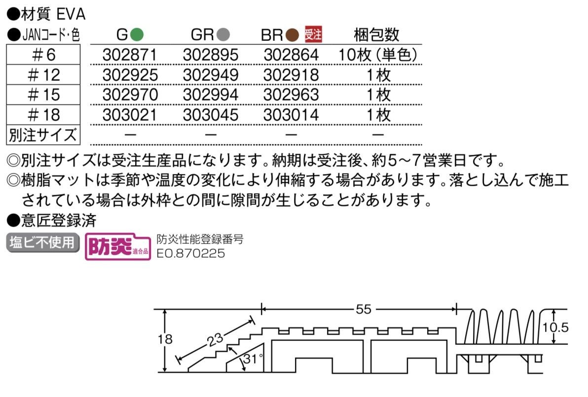 コンドル (屋外用マット)エバックハイローリングマットDX #6 緑 F1216