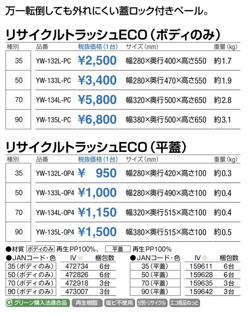 再再販！ まとめ 山崎産業 リサイクルトラッシュECO-50 ボディー