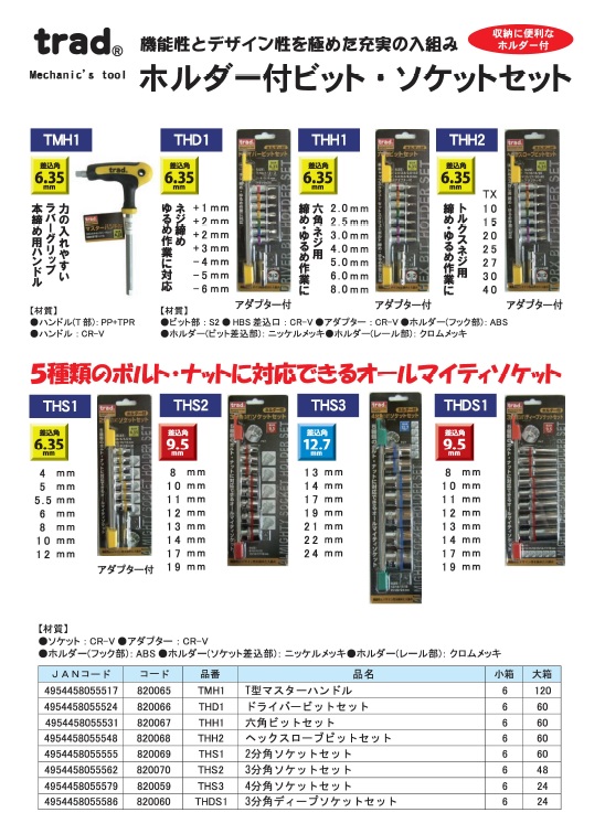 業務用10個セット) TRAD ホルダー付きヘックスローブビットセット