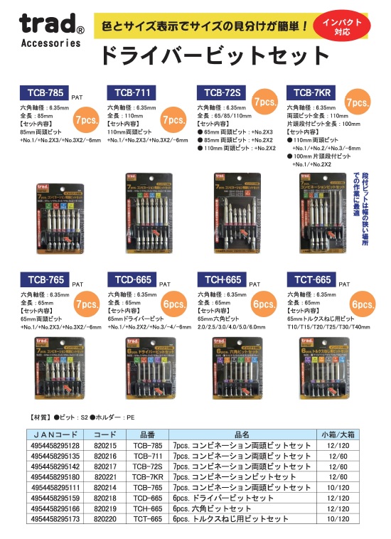 業務用25セット) TRAD 六角ビットセット/先端工具 〔6個入り×25セット