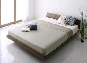 モダンデザインローベッド プレミアムポケットコイルマットレス付き フルレイアウト クイーン(Q×1) フレーム幅160 組立設置付