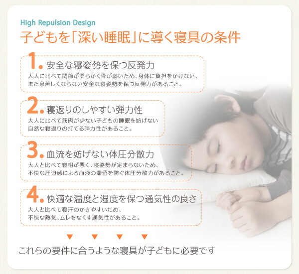 子どもの睡眠環境を考えた 安眠マットレス 薄型・軽量・高通気 ジュニア ボンネルコイル セミシングル ショート丈｜kouentaillc｜05