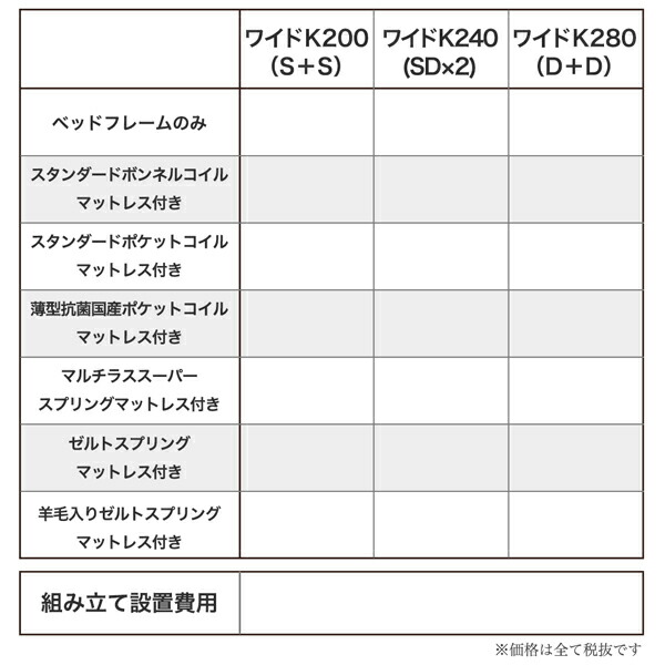 【新登場】 高さ調整できる国産ファミリーベッド ベッドフレームのみ ワイドK280 【3106415507】(113561円)