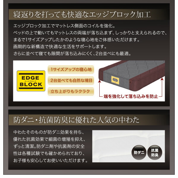高級ウォルナット材ツインベッド 最高級国産ナノポケットコイルマットレス付き ツイン（SD×2） 【ヴェクセルフェル】