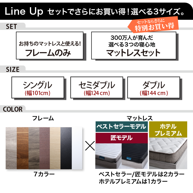 ベッド ローベッド フロアベッド マットレス付き ベット シングルベッド セミダブルベッド ダブルベッド フレーム ホテル マットレス付き ダブル 組立設置付_18