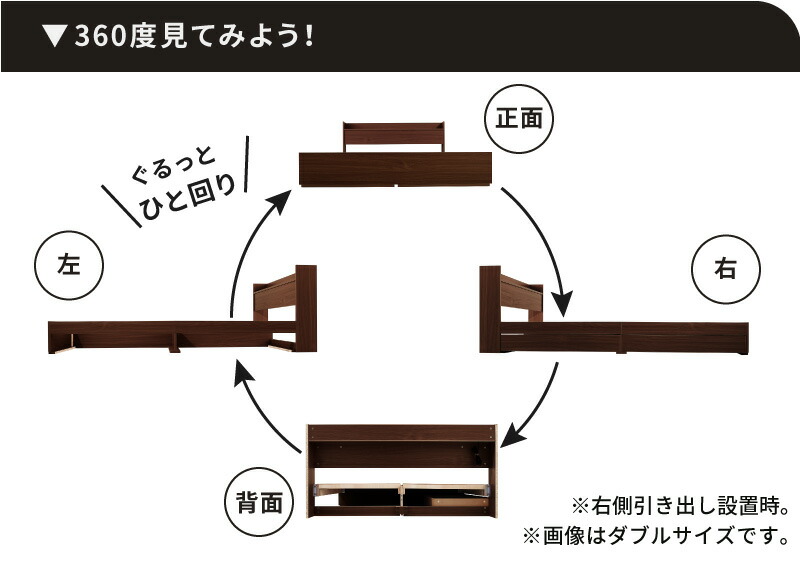 コンセント付き収納ベッド プレミアムポケットコイルマットレス付き シングル 組立設置付