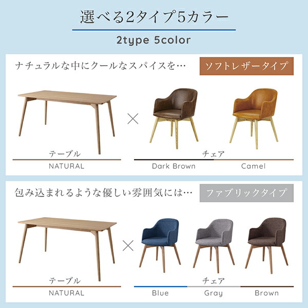 ダイニングセット（テーブル&チェア） まるみが優しい北欧デザインダイニング 4人 5点セット(テーブル+チェア4脚) ソフトレザータイプ W150_2