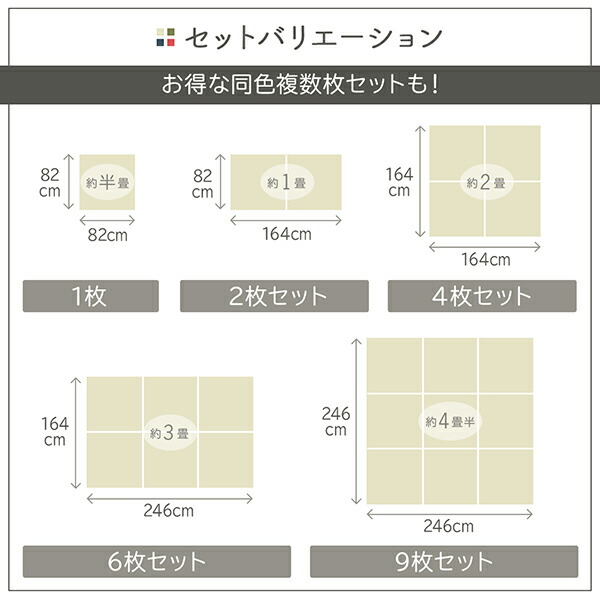 届いたその日に和空間がつくれる ボード入り頑丈ユニット畳 6枚セット