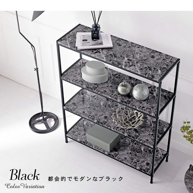 オープンラック-大理石調 90×30×109cm_16