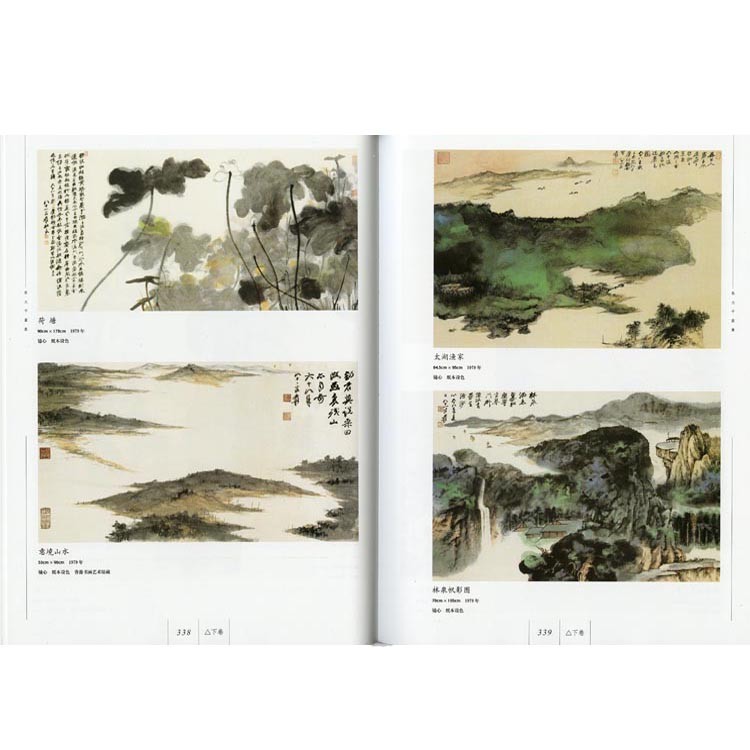 日本画集 墨彩画集 俳画、参考本 張大千画集 上下巻セット : 黄河文化