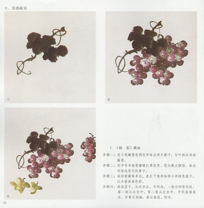 水墨画 / 水墨画集 中国画集 墨彩画 絵手紙 日本画 /[葡萄
