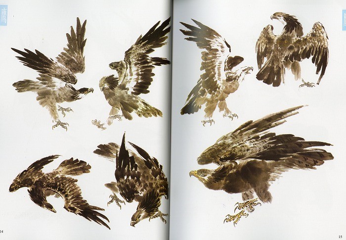 水墨画 / 水墨画集 中国画集 墨彩画 絵手紙 日本画 参考本[動物画集