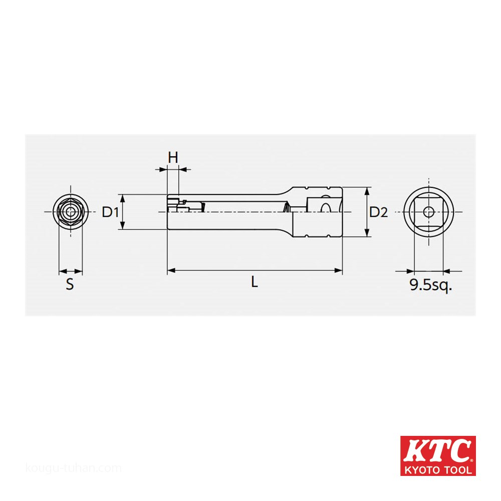 KTC B3L-13MGA (9.5SQ)マグネットディープソケット｜kougu-tuhan｜02