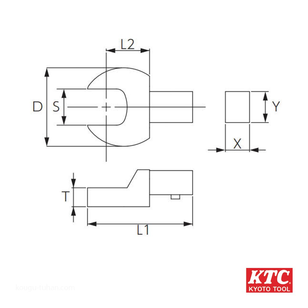 KTC GX1418-S17 14X18スパナ交換ヘッド 17mm｜kougu-tuhan｜02