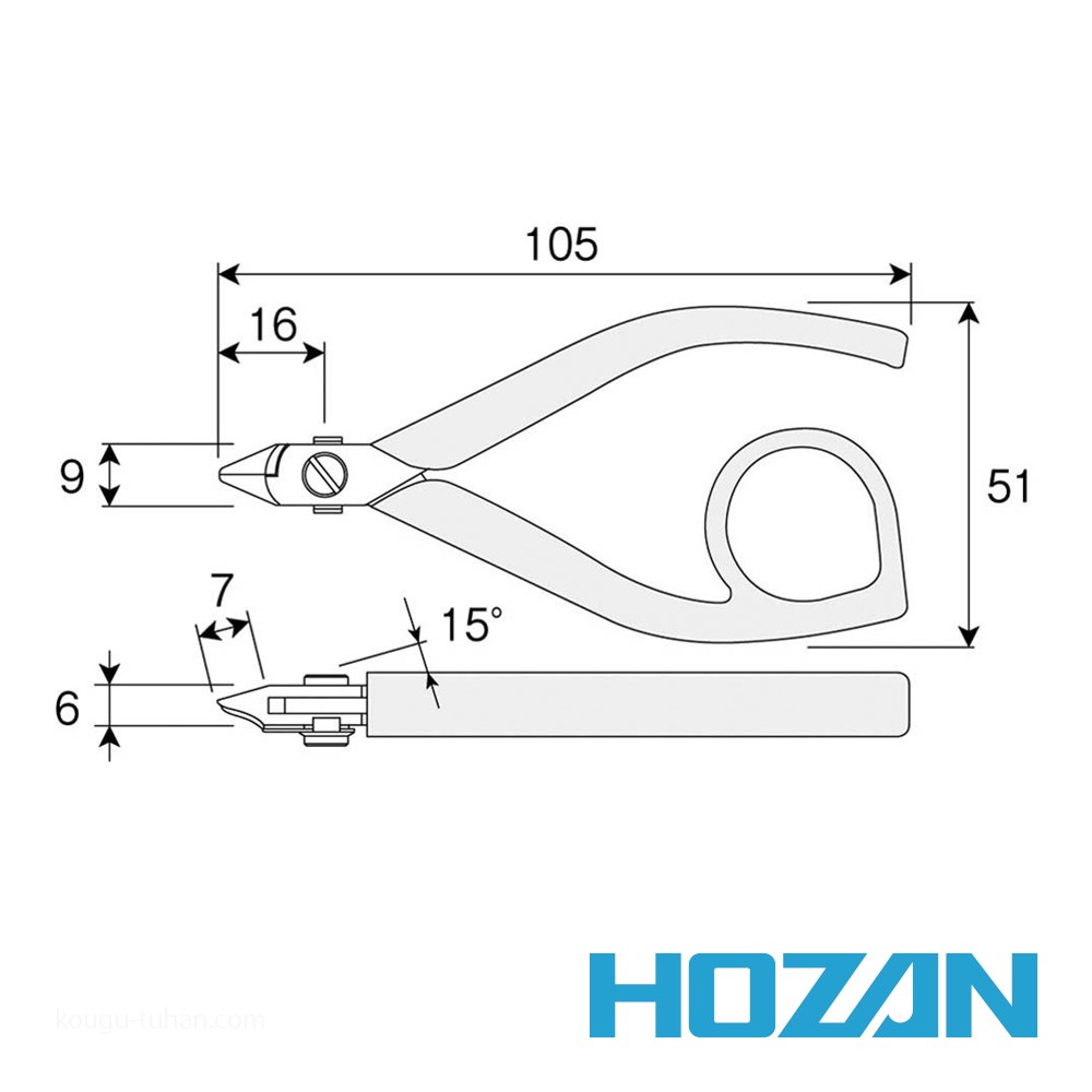 HOZAN N-58 精密ニッパー 100MM : 4962772063583 : 工具通販 Yahoo!店