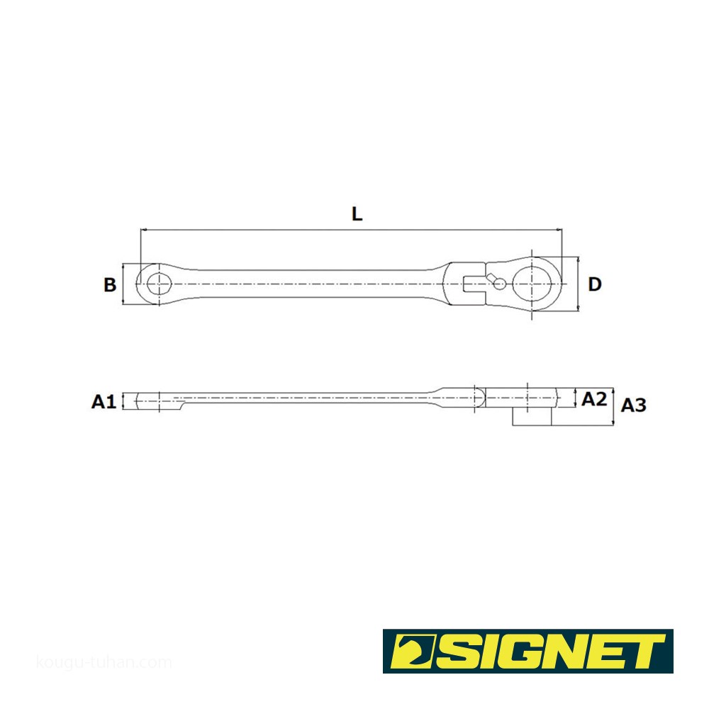 SIGNET 34545 超ロングフレキシブルメガネ SIGNETレンチ 10mm｜kougu-tuhan｜02