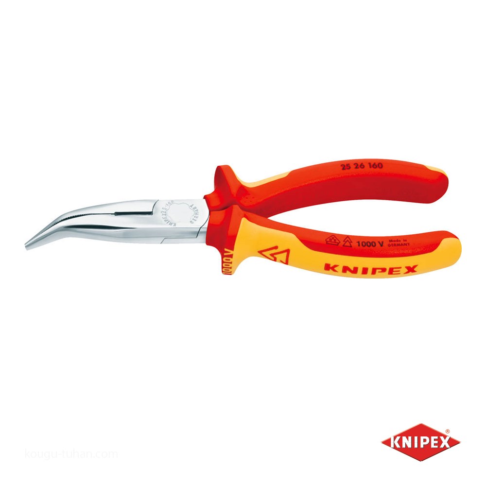 SALE／100%OFF】 KNIPEX 2526-160 絶縁40°先曲ラジオペンチ 1000V