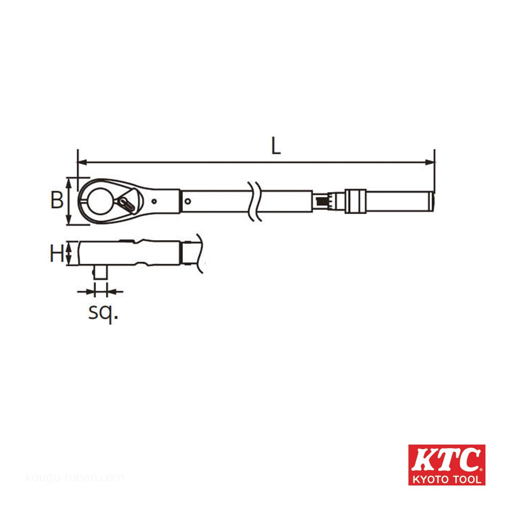 京都機械工具(KTC) 12.7SQ プレセット型 トルクレンチ 20-100NM CMPC
