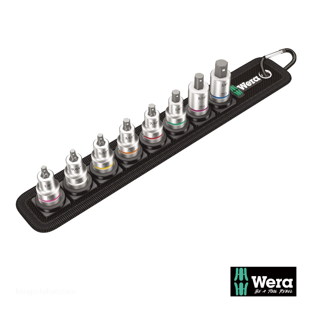 新品 wera 六角ビットセット インチ3/8 Wera B Inch1 サイクロップ3/8SQ六角ビットソケットセット(ベルト型