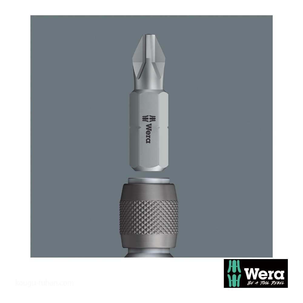 Wera 784 A クイックリリース変換アダプタ 1/4六角差込-1/4SQ差込
