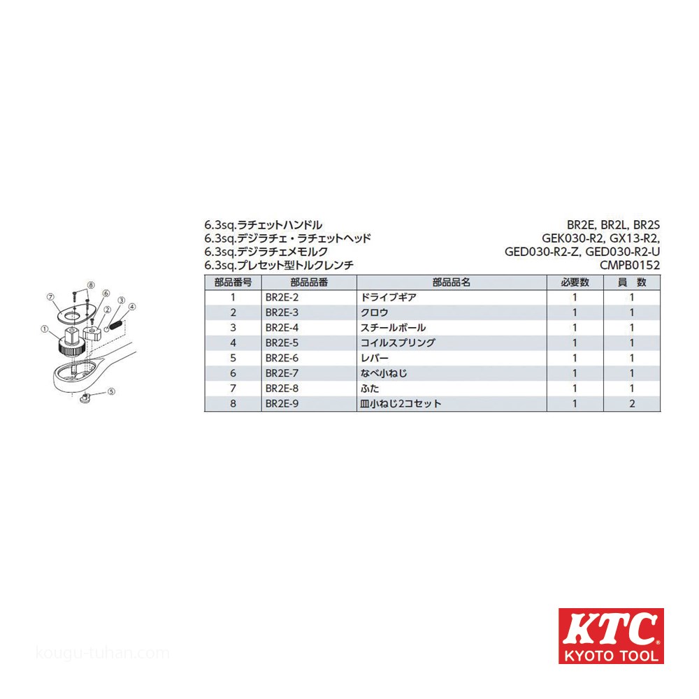 KTC CMPB0152 (6.3SQ)プレセット型トルクレンチ 3-15NM - 道具、工具