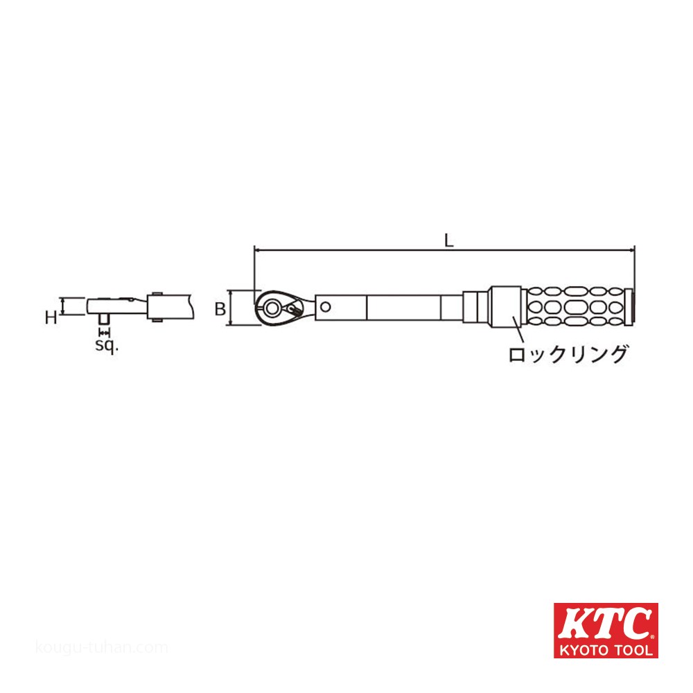 KTC CMPB0152 (6.3SQ)プレセット型トルクレンチ 3-15NM