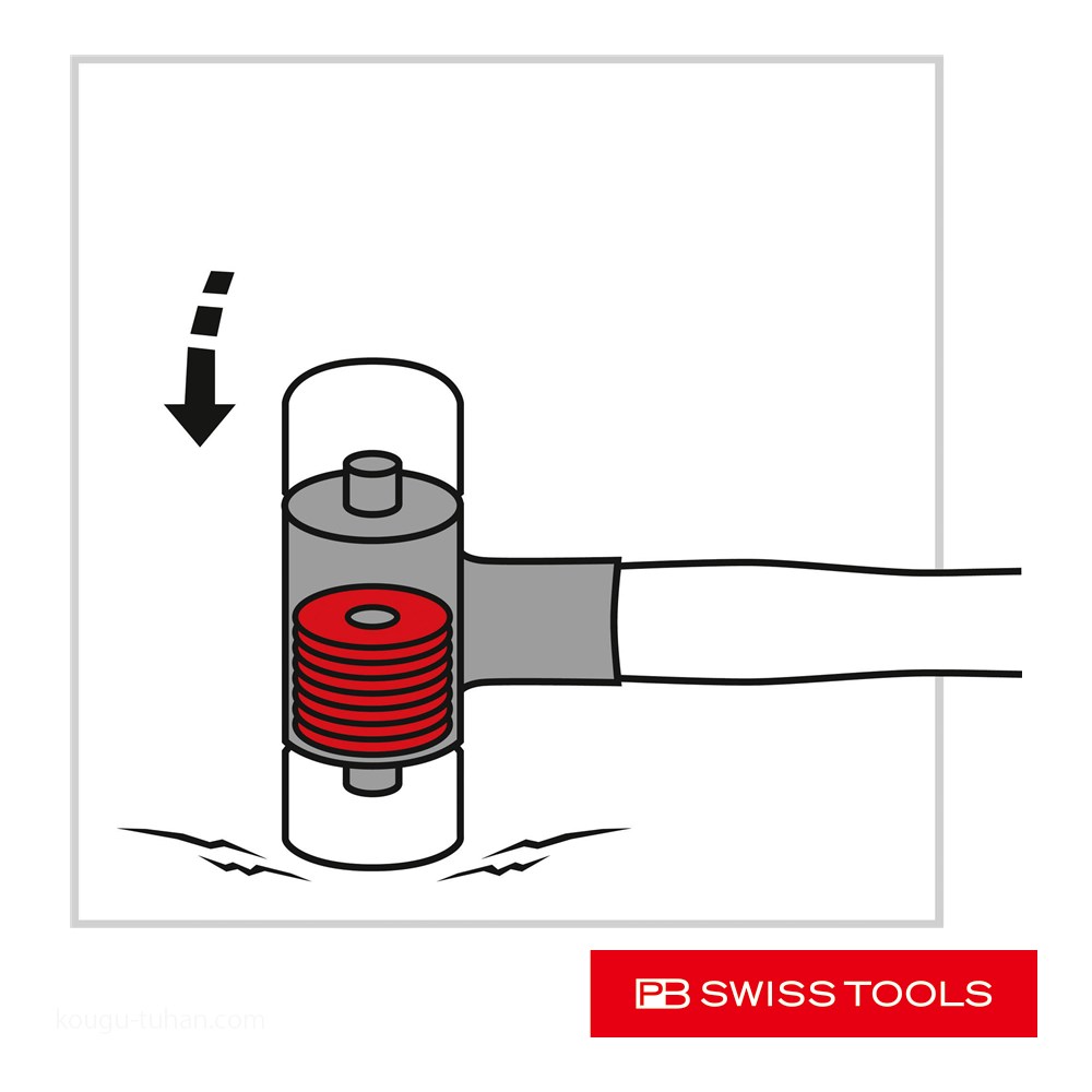 PB 305.6 無反動コンビネーションハンマー(グラスファイバー柄