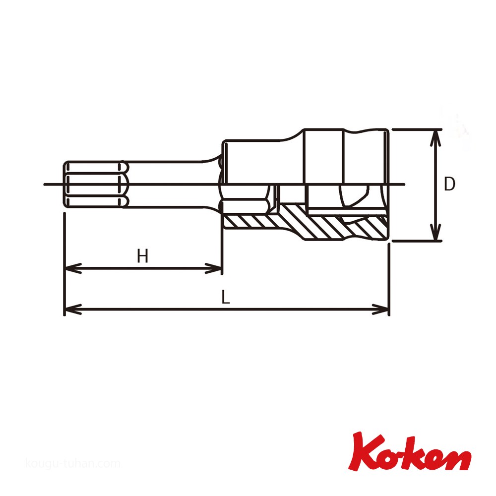 コーケン 3010MZ.50-6 Z-EAL 3/8"ヘックスビットソケット 6mm｜kougu-tuhan｜02