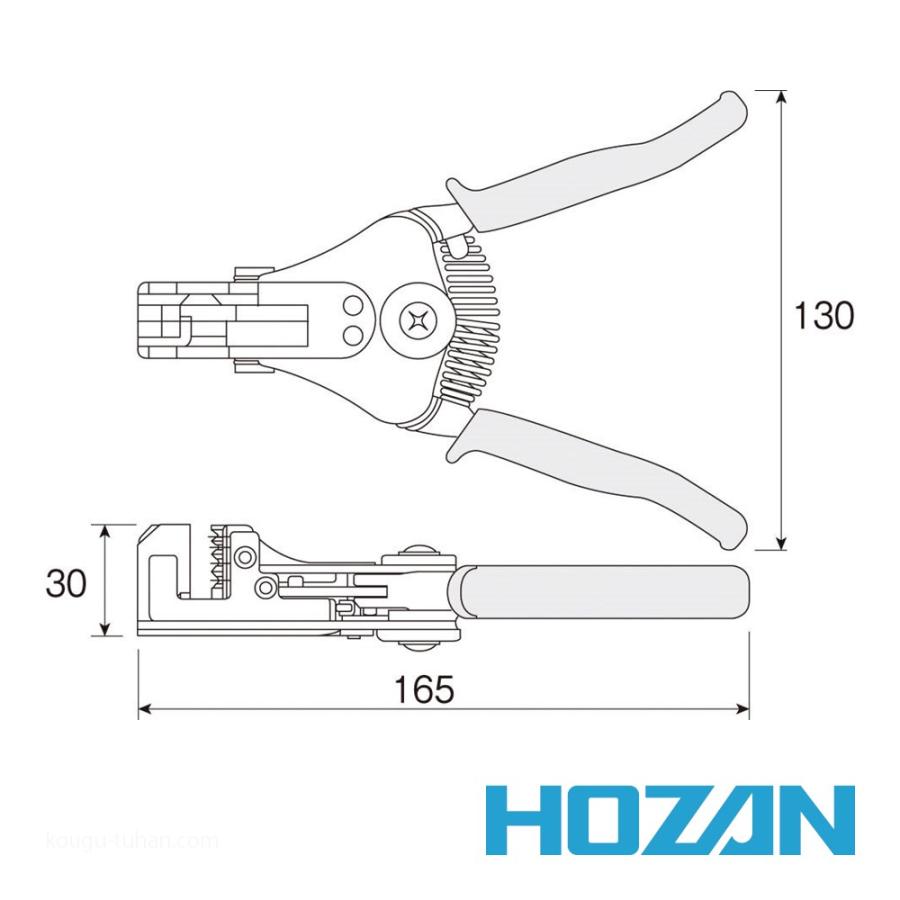 ホーザン(HOZAN) ワイヤーストリッパー ストリップゲージ付 1.0 1.6 2.0 2.6 3.2mmφ(単線用) P-90-B  車用工具、修理、ガレージ用品