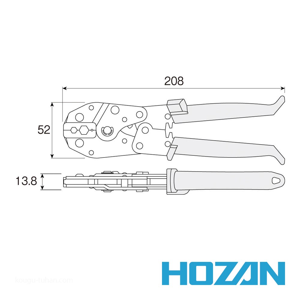 HOZAN P-741 圧着工具 :4962772067413:工具通販 Yahoo!店 - 通販