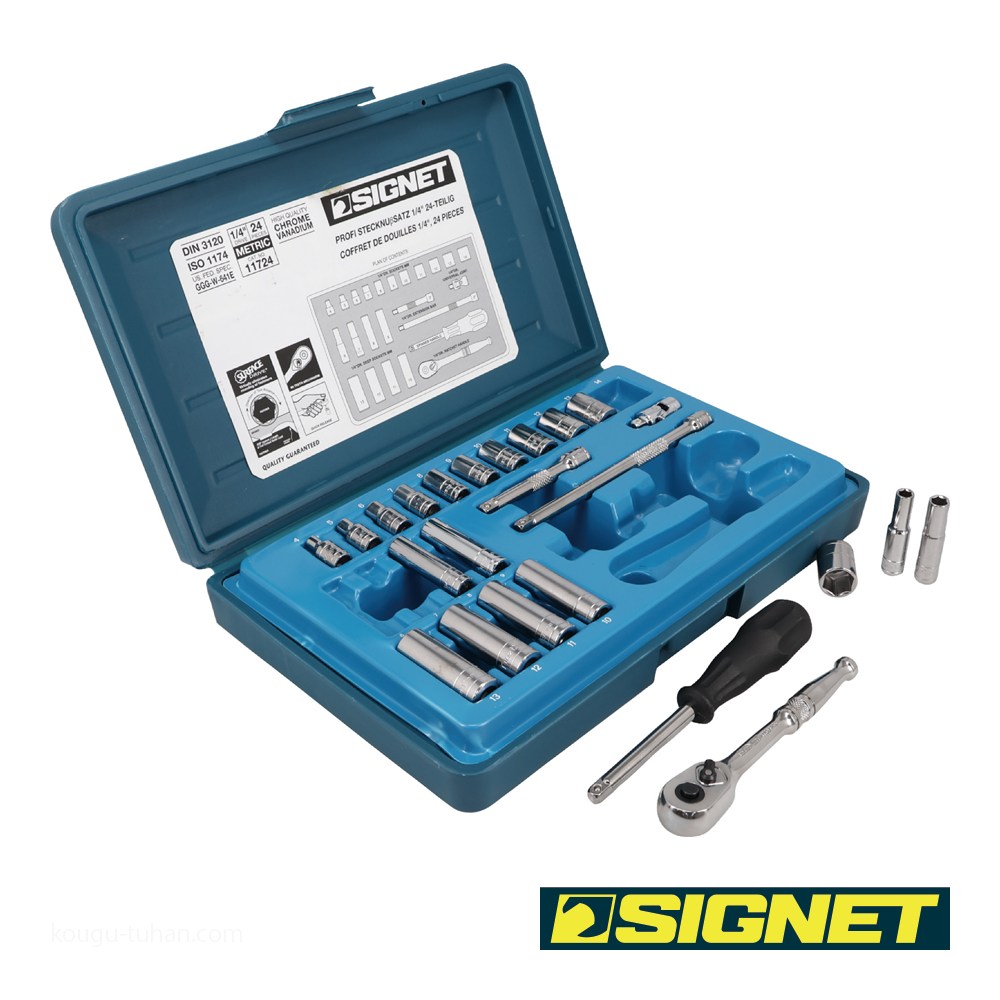 SIGNET 11724 1/4DR 24PC MM ソケットレンチセット : 工具通販 Yahoo