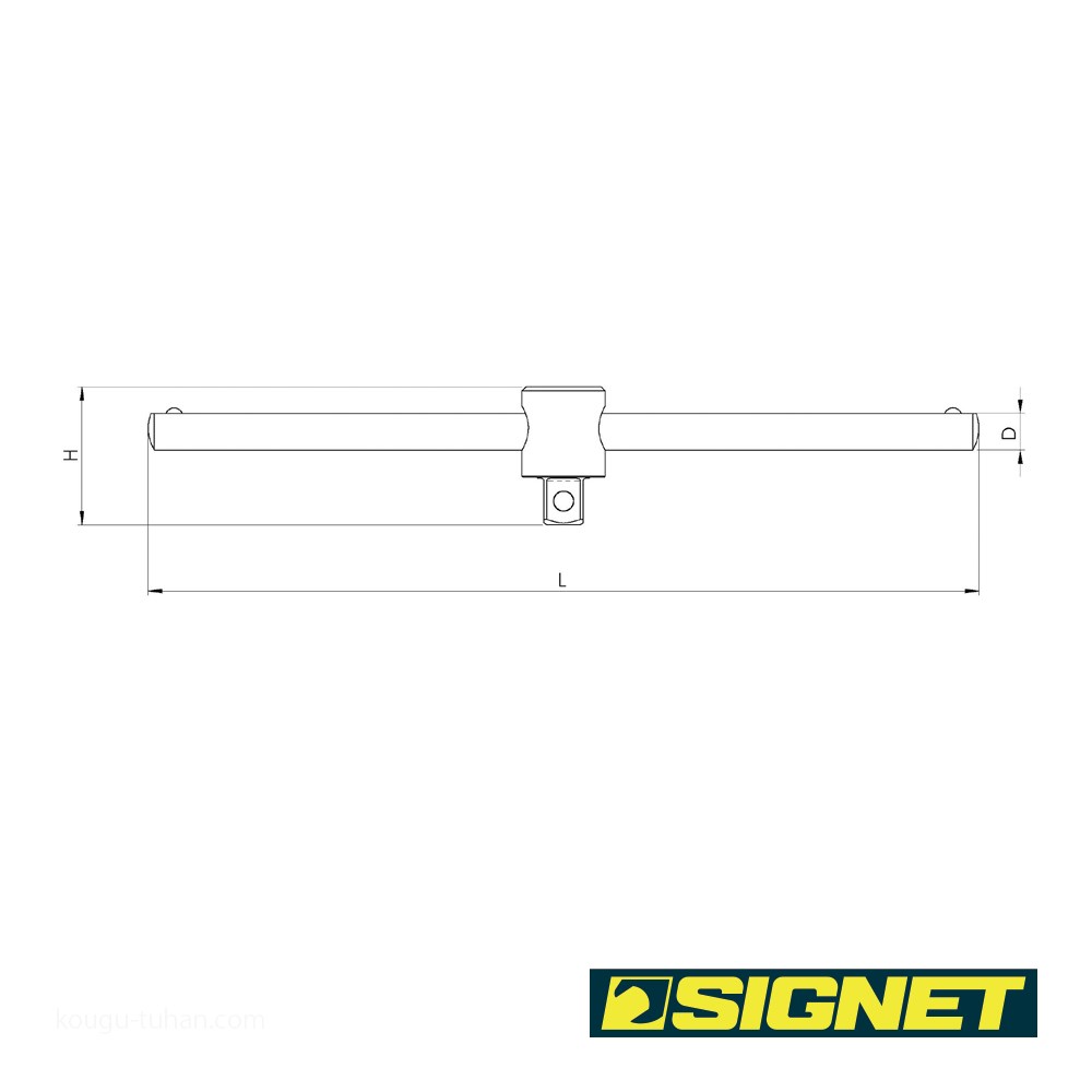 SIGNET 12559 3/8DR半円グリップT型スライドハンドル200MM