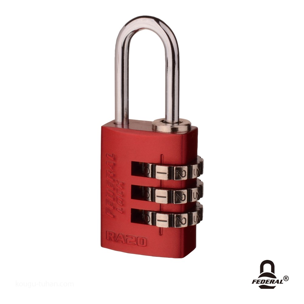Yahoo! Yahoo!ショッピング(ヤフー ショッピング)FEDERAL LOCK RA20-R-P ダイヤル式アルミ南京錠 20mm レッド