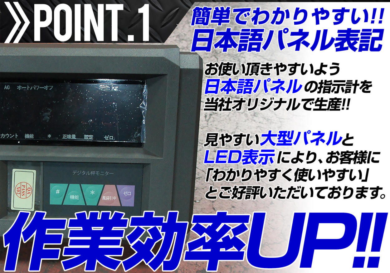 1トン 大型低床 フロアスケール 台はかり 日本語パネル