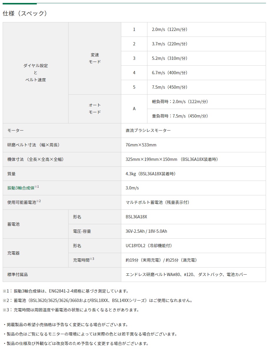 HiKOKI 36V コードレスベルトサンダ SB3608DA (XPZ) (57803720)｜kouguyasan｜02