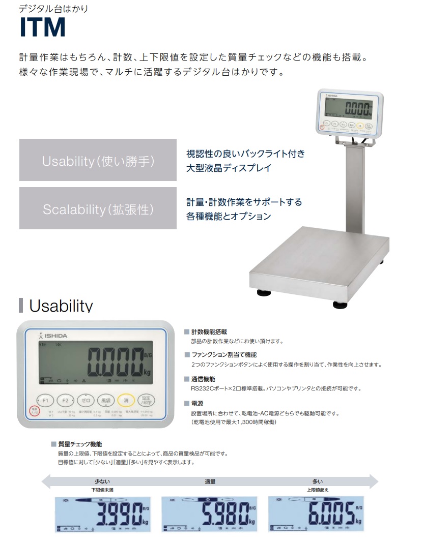 全品特価 【ポイント15倍】【直送品】 イシダ デジタル台はかり ITM-60 【大型】