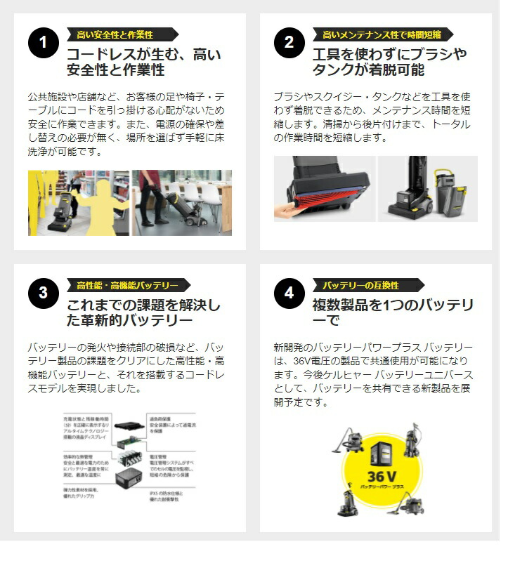 【直送品】 ケルヒャー (KARCHER) 小型床洗浄機 BR 30/4 C Bp (1.783-234.0) (本体のみ)(バッテリーモデル)｜kouguyasan｜02