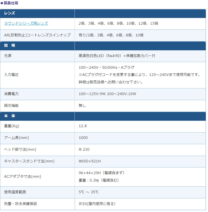 【ポイント15倍】オーツカ光学 (OOTSUKA) LED照明拡大鏡・調光なし SKKL-FL ラウンド10倍 (SKKL-FL-10) (フリーアーム式+キャスタースタンド)