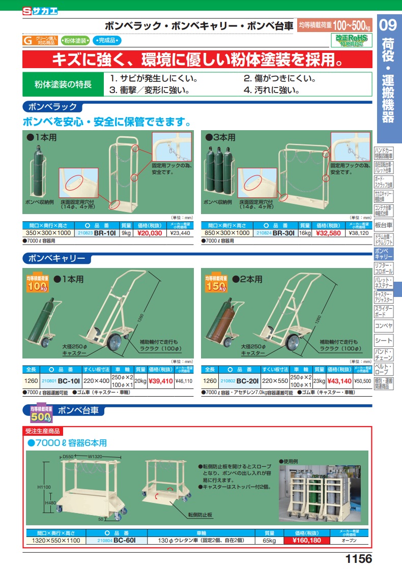 ポイント15倍】【直送品】 サカエ ボンベキャリー BC-20I (210802