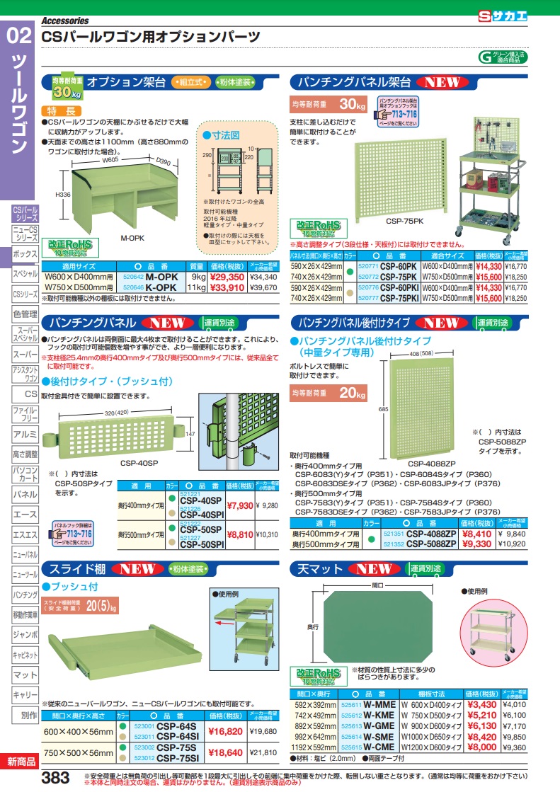 直送品】 サカエ ワゴン用オプション架台 K-OPK (520646) : k-saka-k