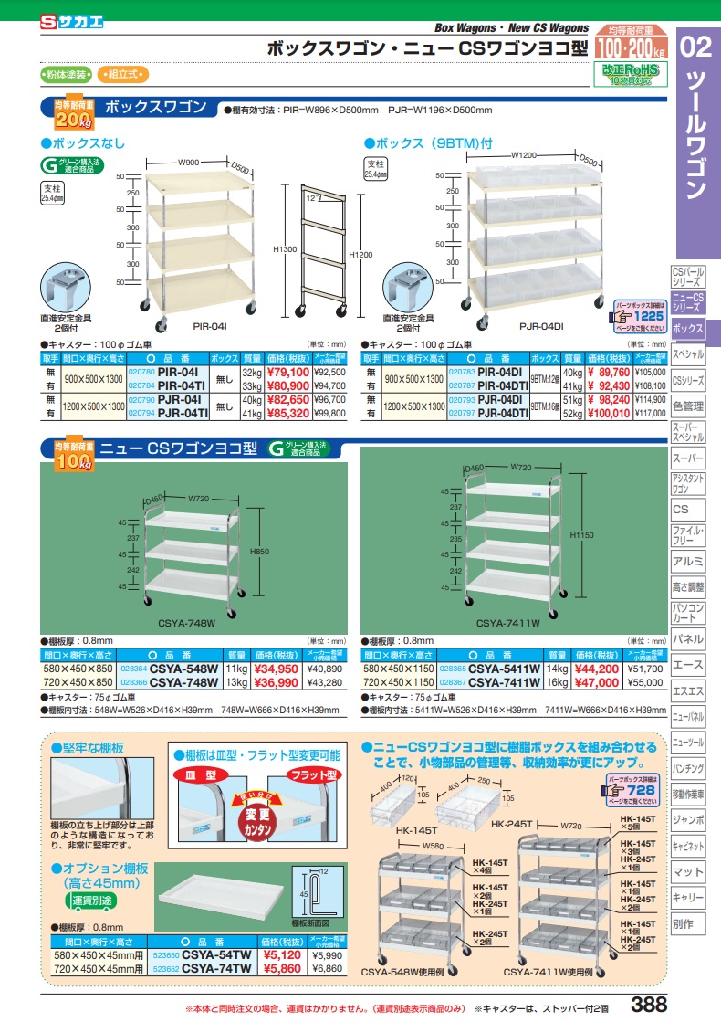 直送品】 サカエ ボックスワゴン（ボックス９ＢＴＭ付） PIR-04DTI