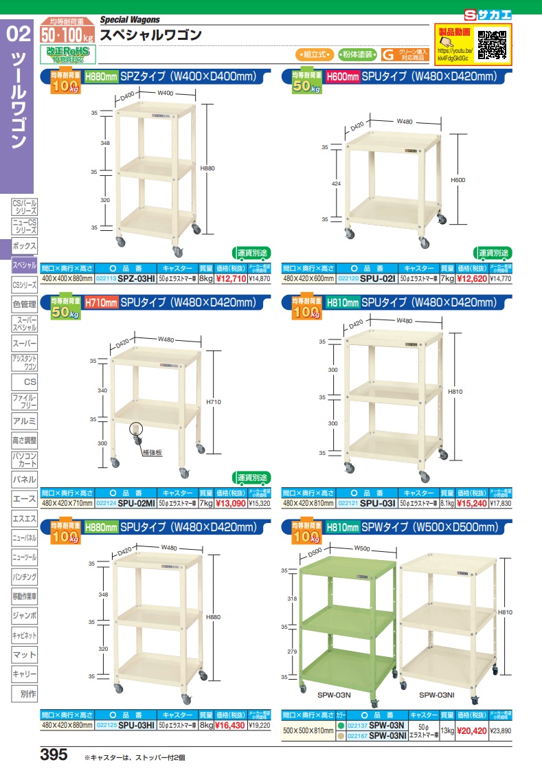 ポイント15倍】【直送品】 サカエ スペシャルワゴン SPU-02I (022120