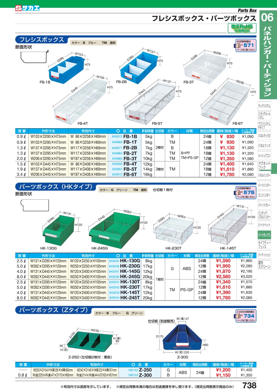 【直送品】 サカエ パーツボックス Z-250 (190122)｜kouguyasan｜02