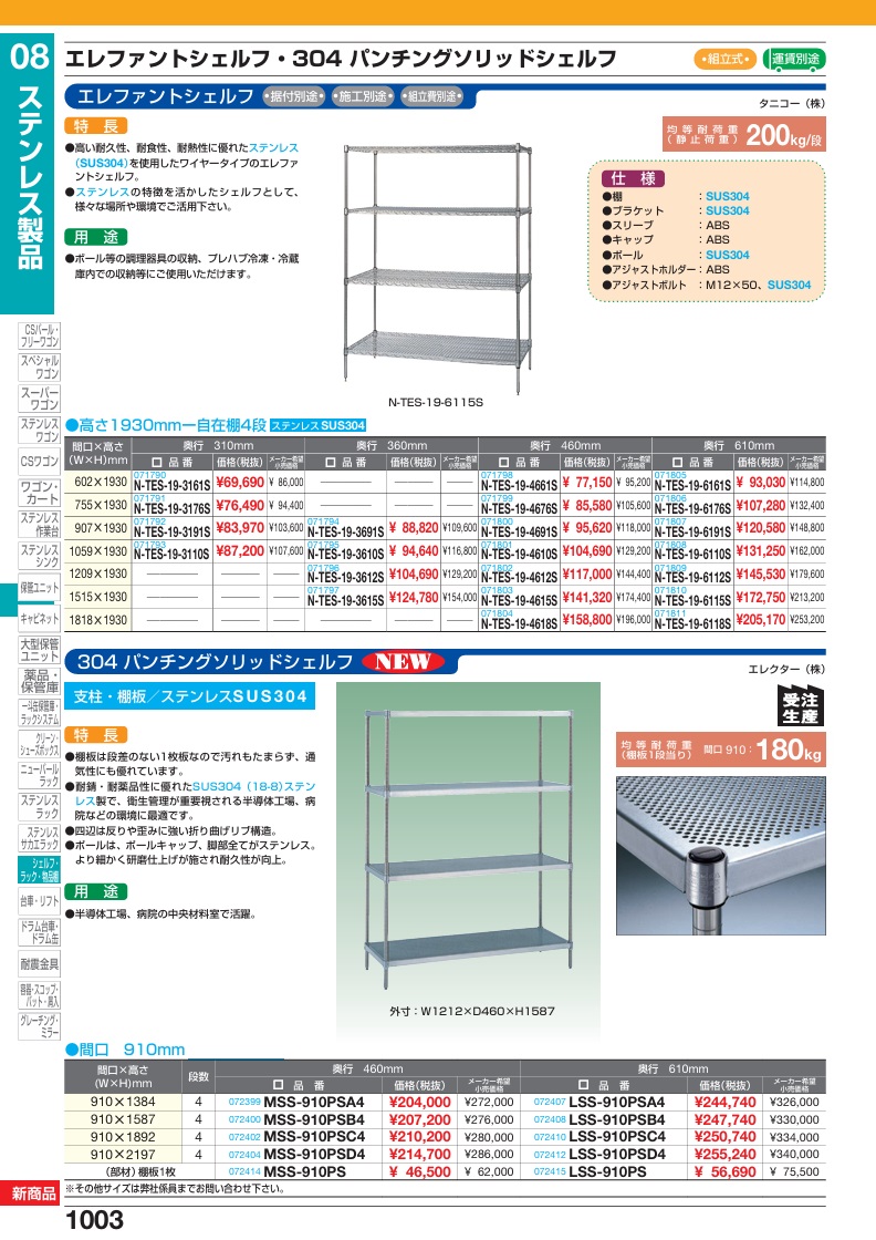 サカエ エレファントシェルフ N-TES-19-4610S (071801)