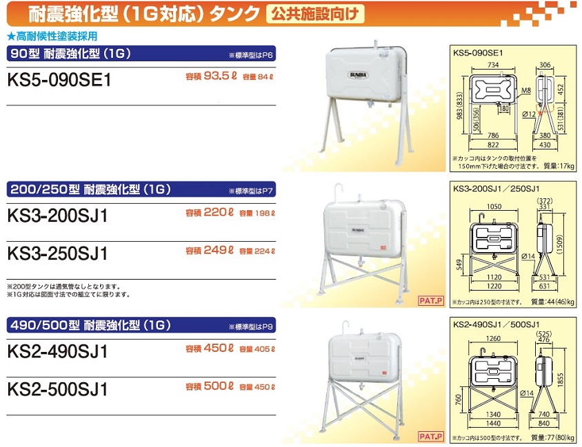 ポイント15倍】【直送品】 サンダイヤ オイルタンク 耐震強化型（1G