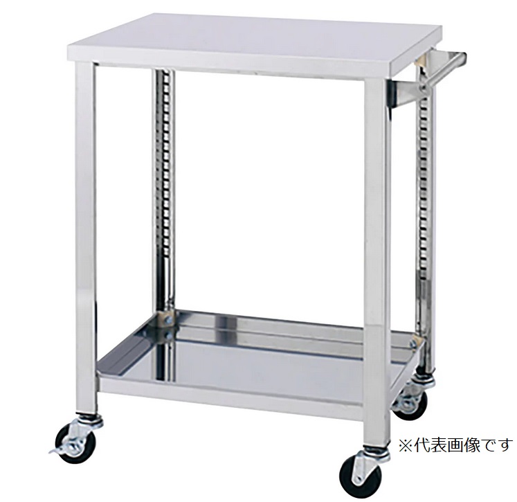 【直送品】 アズワン ステンレス製ワゴン 600×450×800mm 2段 WG2-600K (1-2619-01) 《実験設備・保管》 【大型】