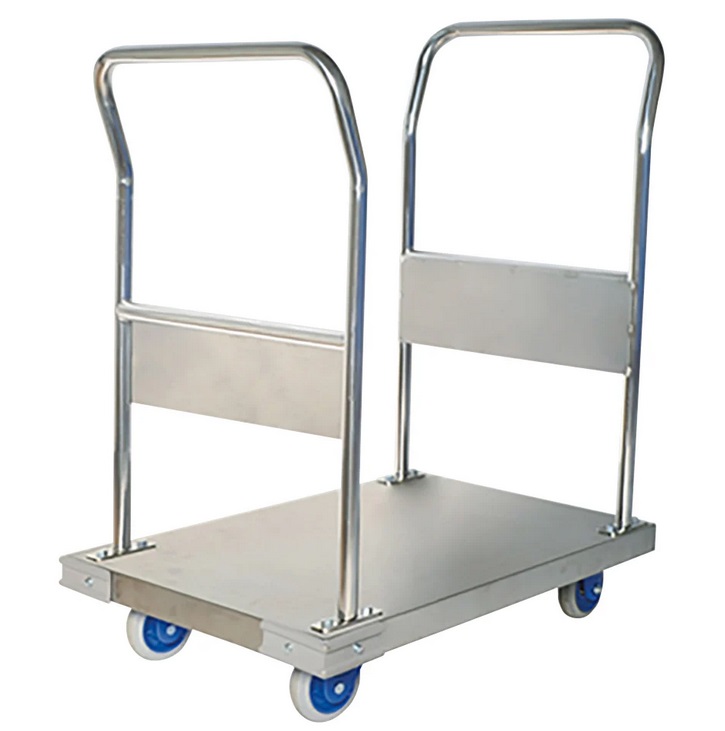 【ポイント15倍】【直送品】 アズワン 静音ステンレス台車 両ハンドル 積載荷重150kg SUS-103GS (3-4799-03) 《実験設備・保管》