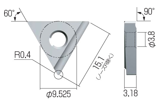 【ポイント15倍】富士元工業 チップ (3個入り) TM32GUR HSS TiALN