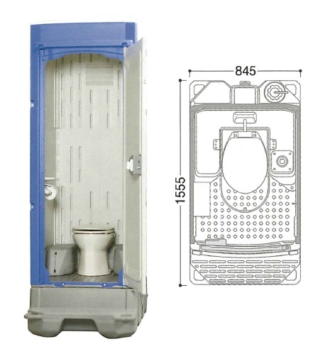 【直送品】 ハマネツ 仮設トイレ (ポンプ式簡易水洗) TU iXF4W (1520220) 《陶器製洋式タイプ》 【受注生産】 【大型】 :k hama 1520220:工具屋さん