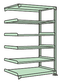 サカエ 中量棚B型(500KG/段・連結・H2100MM・6段仕様) B-2146R (184660)